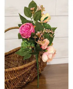 Spray, Mixed Cabbage Rose 18"