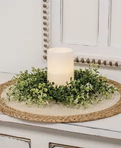 Cream Tipped Baby Grass Candle Ring