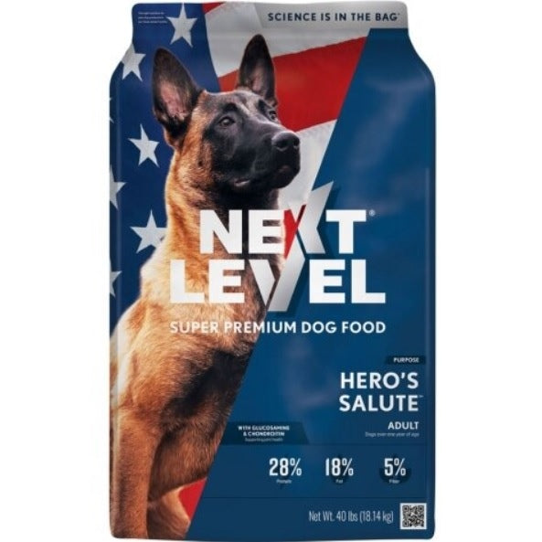 Next Level Hero's Salute 28-18 Dog Food 40lb