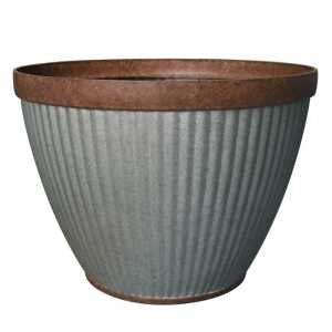 Planter Westlake Round Rustic Galvanized 10"