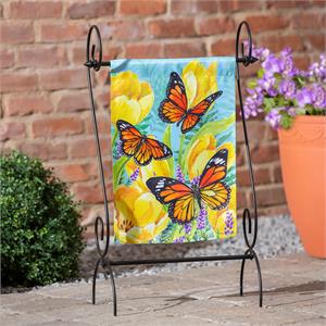 Garden Flag Tulip and Butterfly Suede