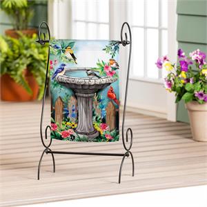 Garden Flag Bathing Songbirds Suede
