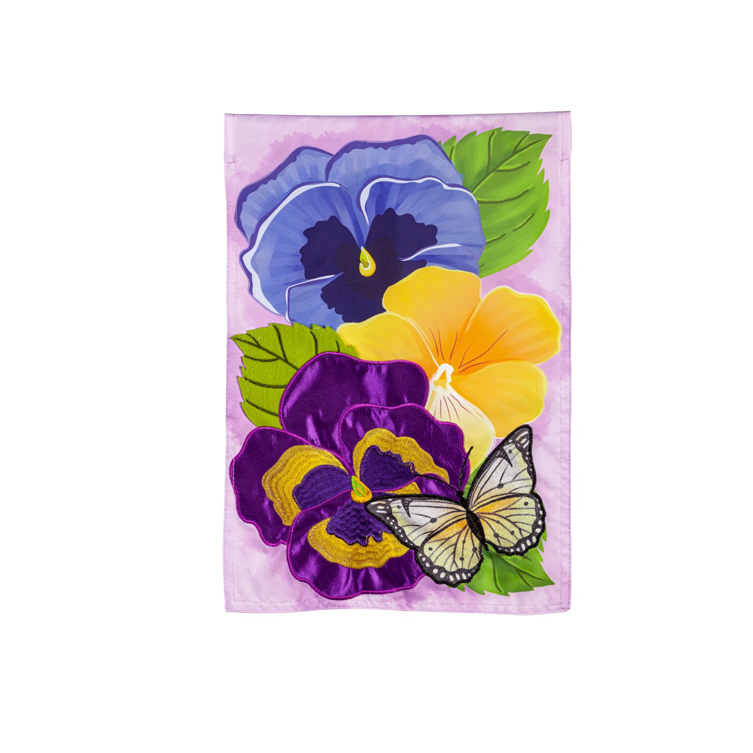 Garden Flag Applique Pansy & Butterfly