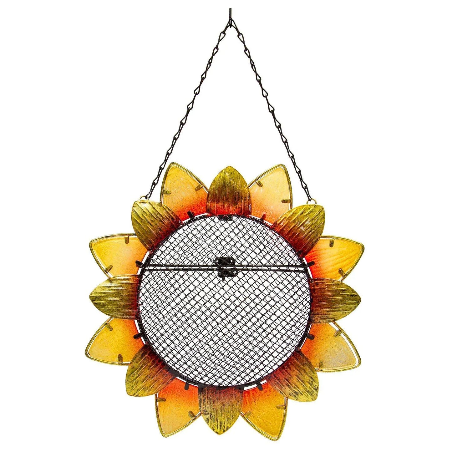 Metal Glass Sunflower Bird Feeder