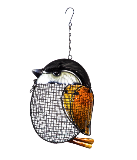 Metal Glass Chickadee Bird Feeder