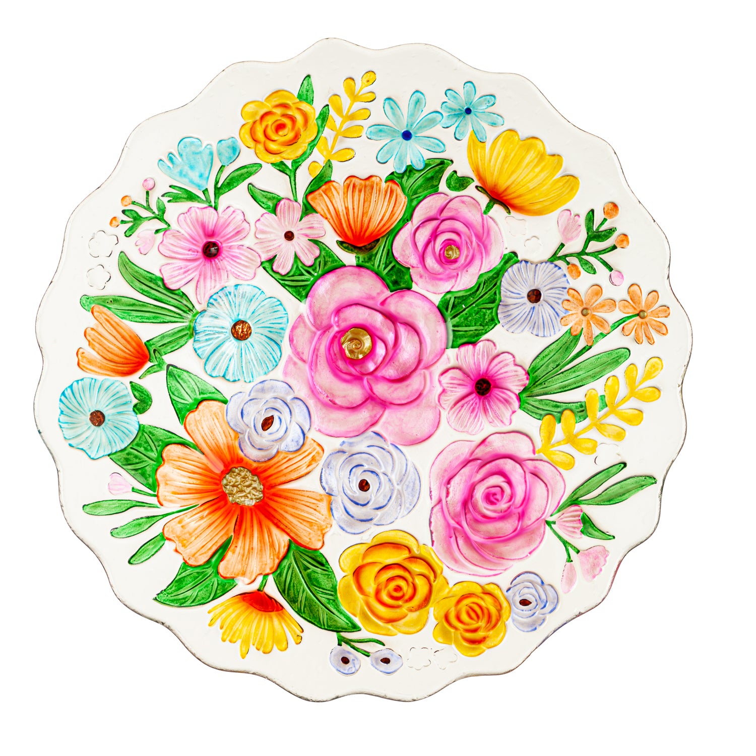 Birdbath 18" Bundle of Flowers