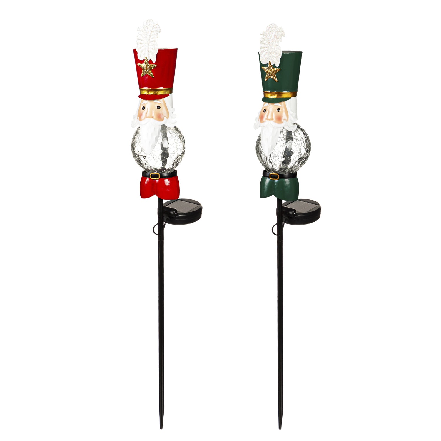 Garden Stake 36" Nutcracker Solar, Asst