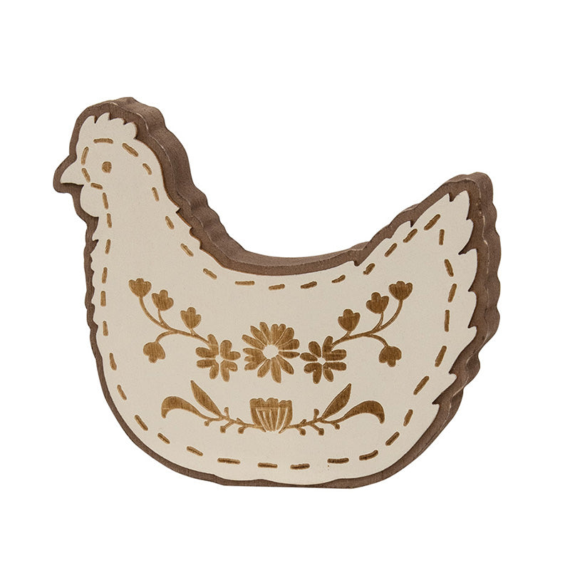 Laser Cut Layered Wooden Chicken Sitter