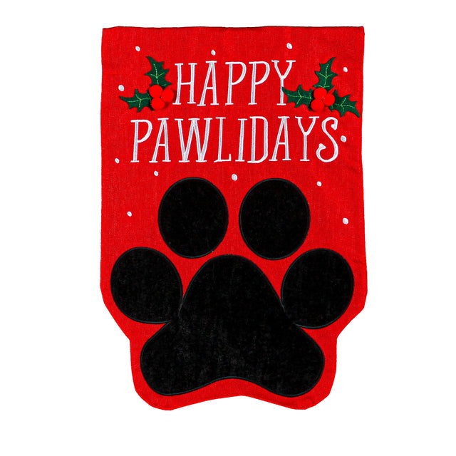 Garden Flag Happy Pawlidays Burlap
