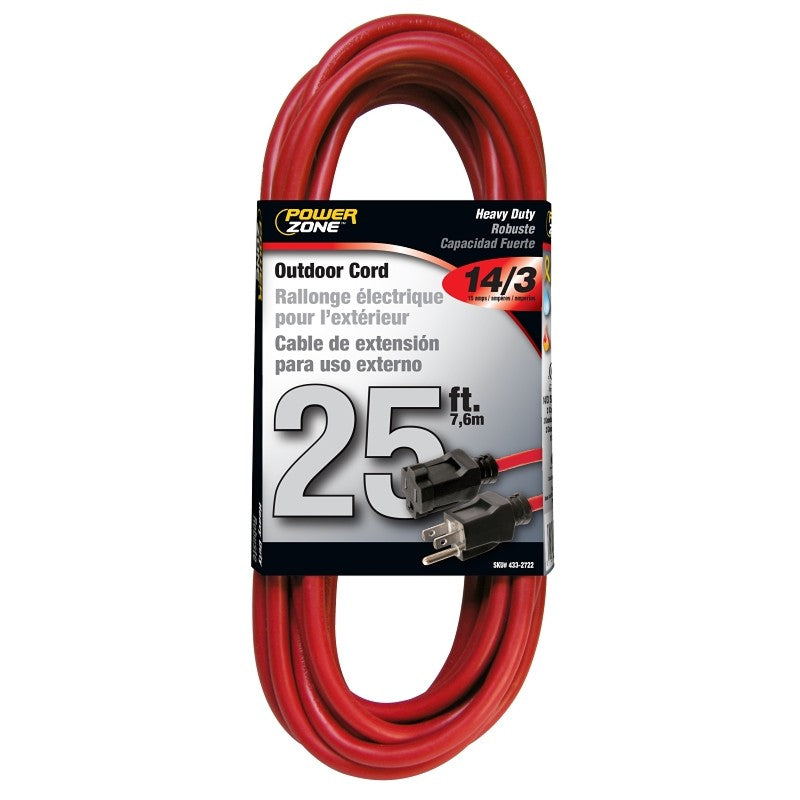 Extension Cord 14/3 25' Red