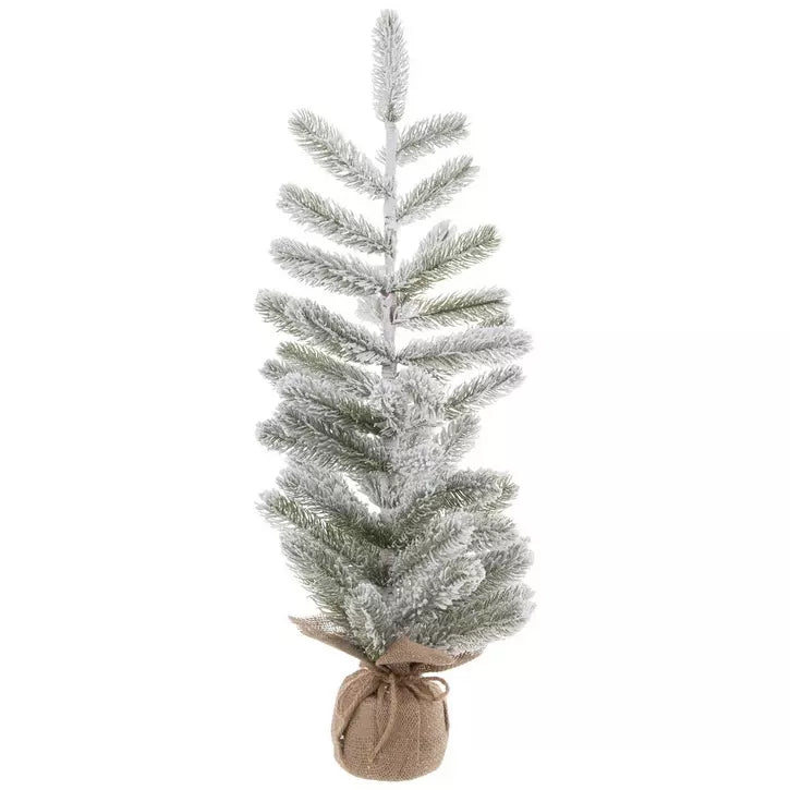 Flocked Tree 32" with Burlap Base