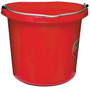 Flat Back Bucket 20 Qt Red