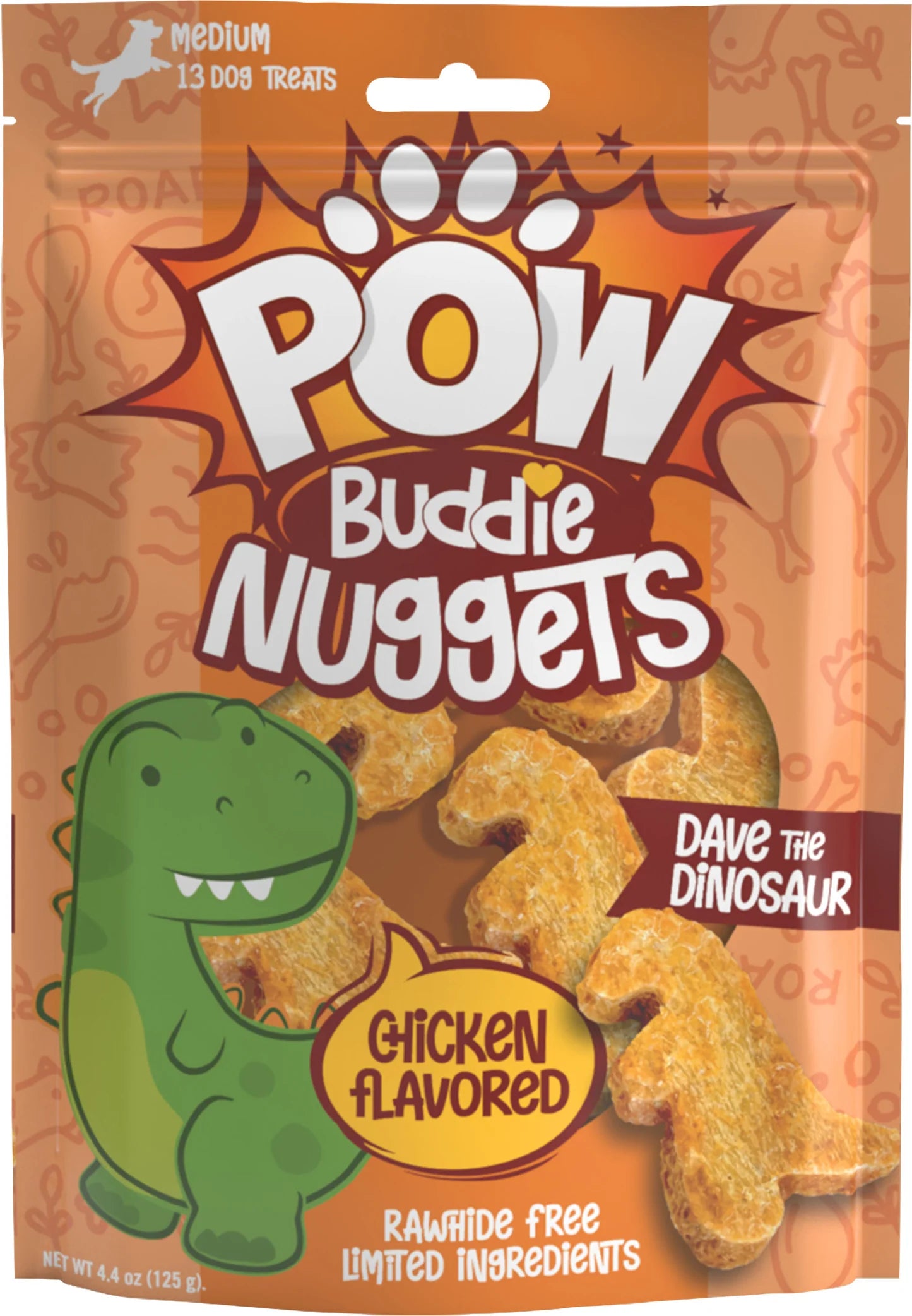 Nothin' to Hide Pow Buddie Nugget Dino Chicken Dog Treats 13 pack