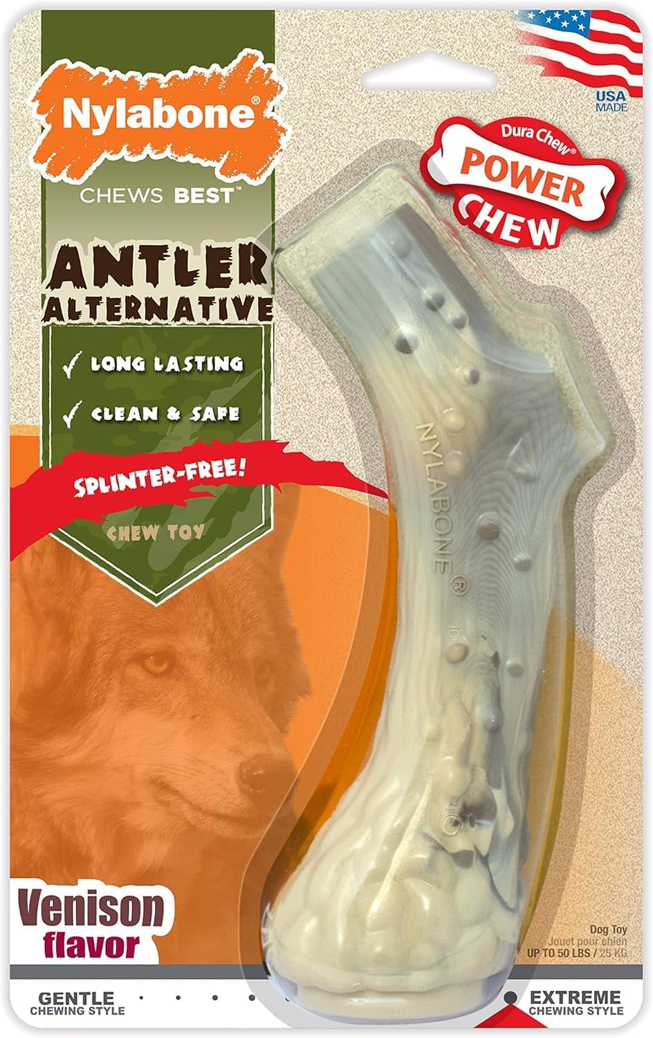 Nylabone Dura Chew Medium Antler Dog Toy