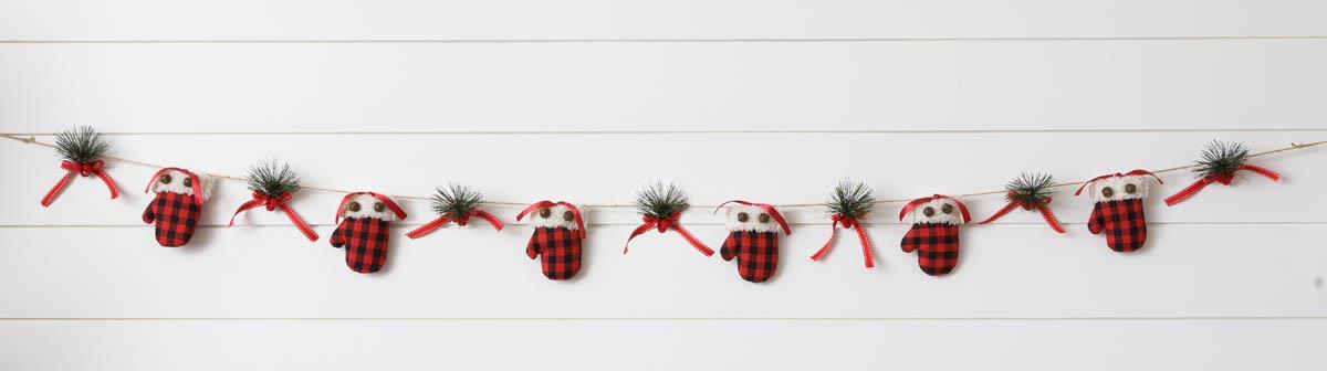 Garland - Red & Black Check Mittens