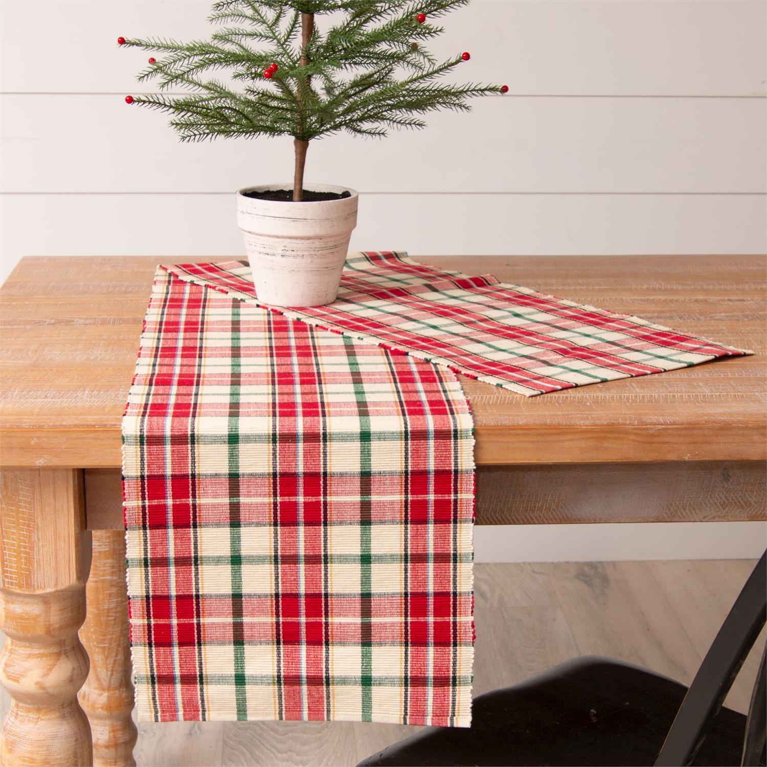 Table Runner Red Christmas Plaid