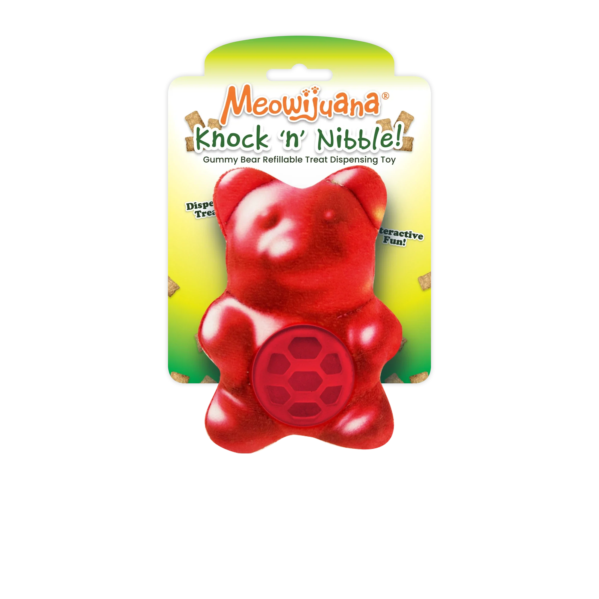 Meowijuana Knock N Nibble Gummy Bear Catnip Treat Dispenser