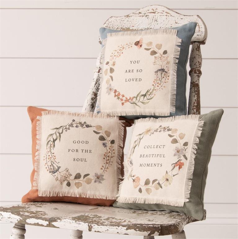 Mini Pillows - Dried Floral Wreaths