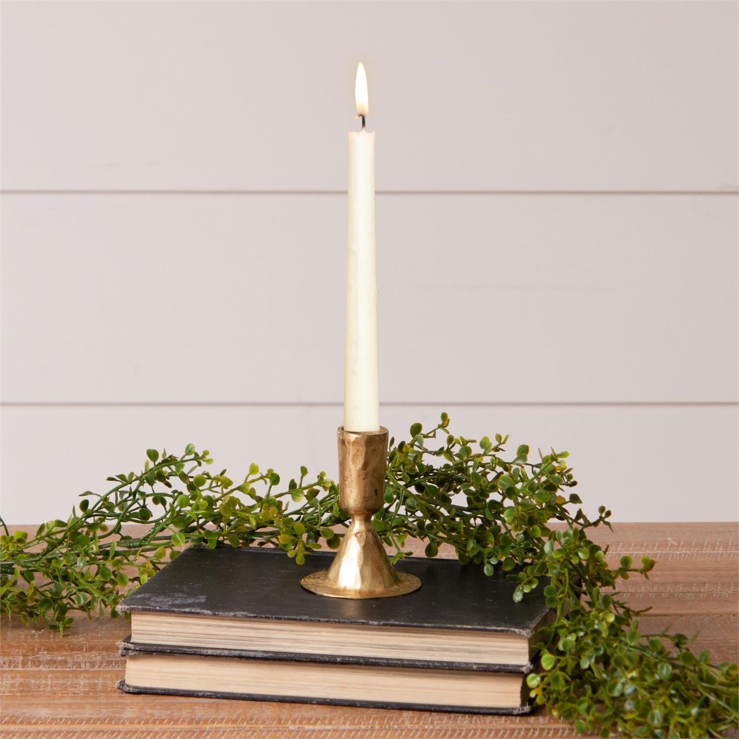 Gold Tone Hammered Candle Holder