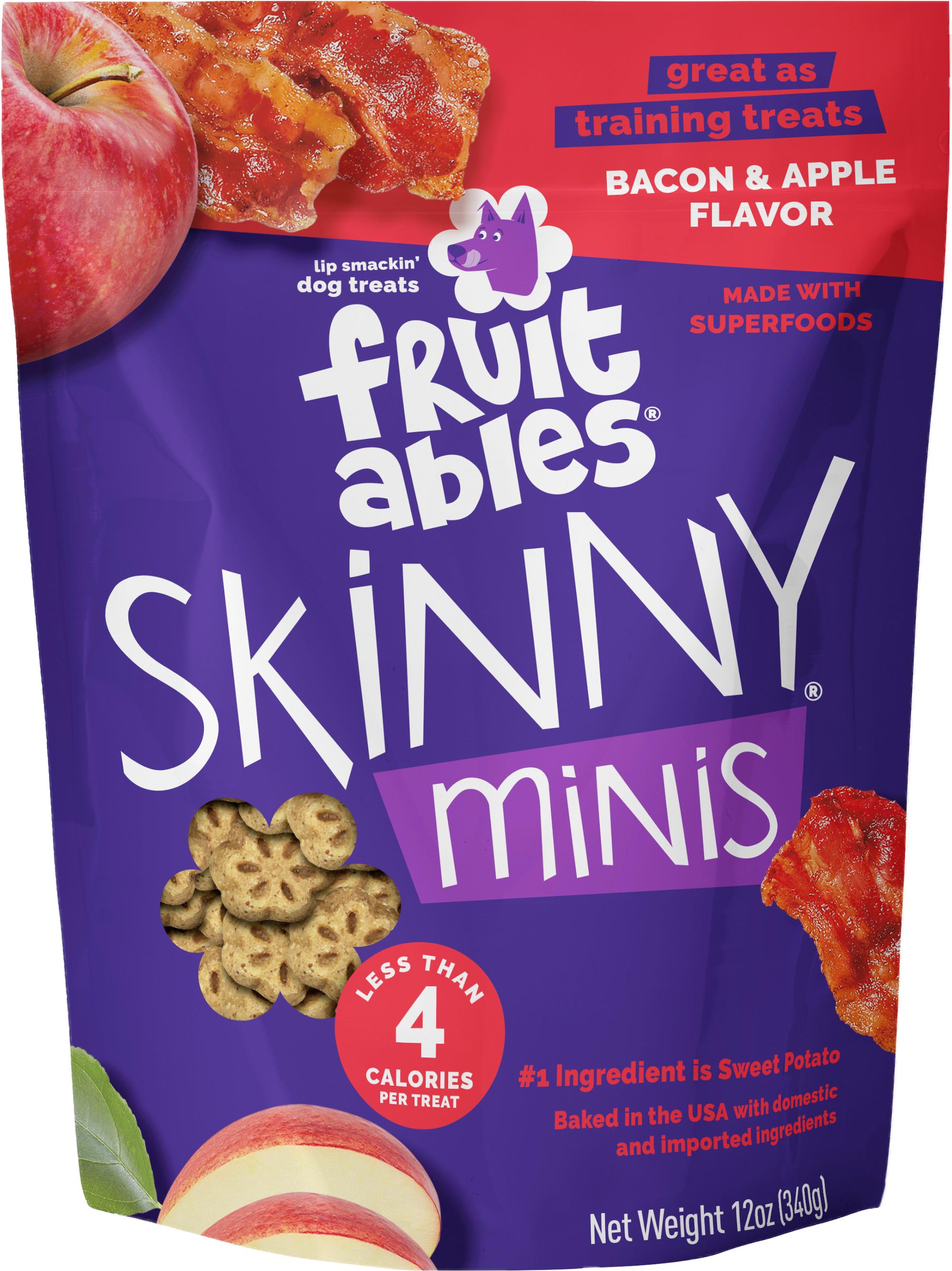 Fruitables Skinny Minis Apple Bacon Chewy Dog Treats 12 oz