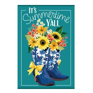 Garden Flag Cowboy Boots & Bows Applique