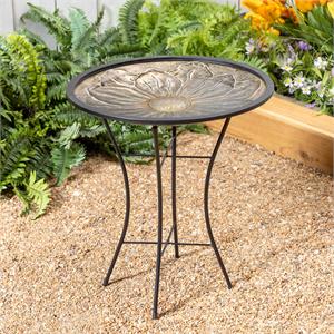 Metal Birdbath, Flower with stand