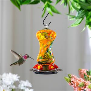 Hummingbird Feeder, Art Glass Swirl