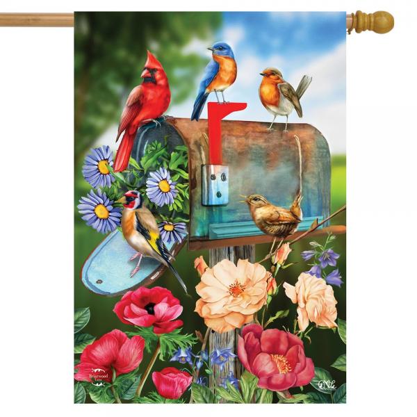 House Flag Birds and Mailbox