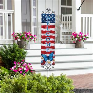 Vertical Yard Sign Patriotic Butterfly