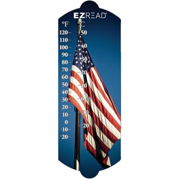 Thermometer American Flag 10"