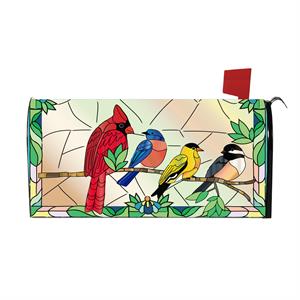 Mailbox Cover Stained Glass Songbirds