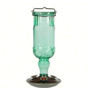 Perky-Pet Green Antique Glass Hummingbird Feeder