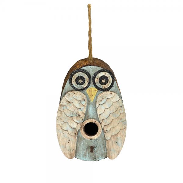 Blue Owl Bird House