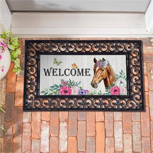 Switch Mat, Floral Horse Welcome