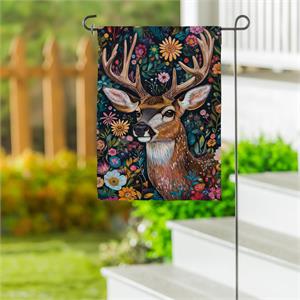 Garden Flag, Forever Blooming Deer Suede