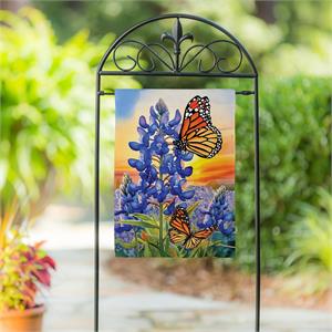 Garden Flag Bluebonnet and Butterfly Suede