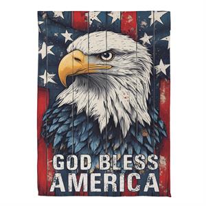 House Flag God Bless America Eagle Suede