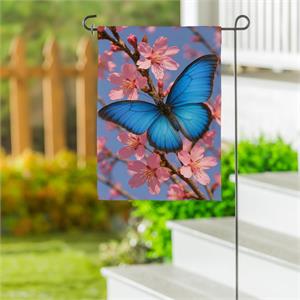 Garden Flag, Butterfly and Cherry Blossom Delight