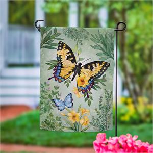 Garden Flag, Green & Yellow Florals Monarch