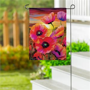 Garden Flag, Poppy Sunset Suede