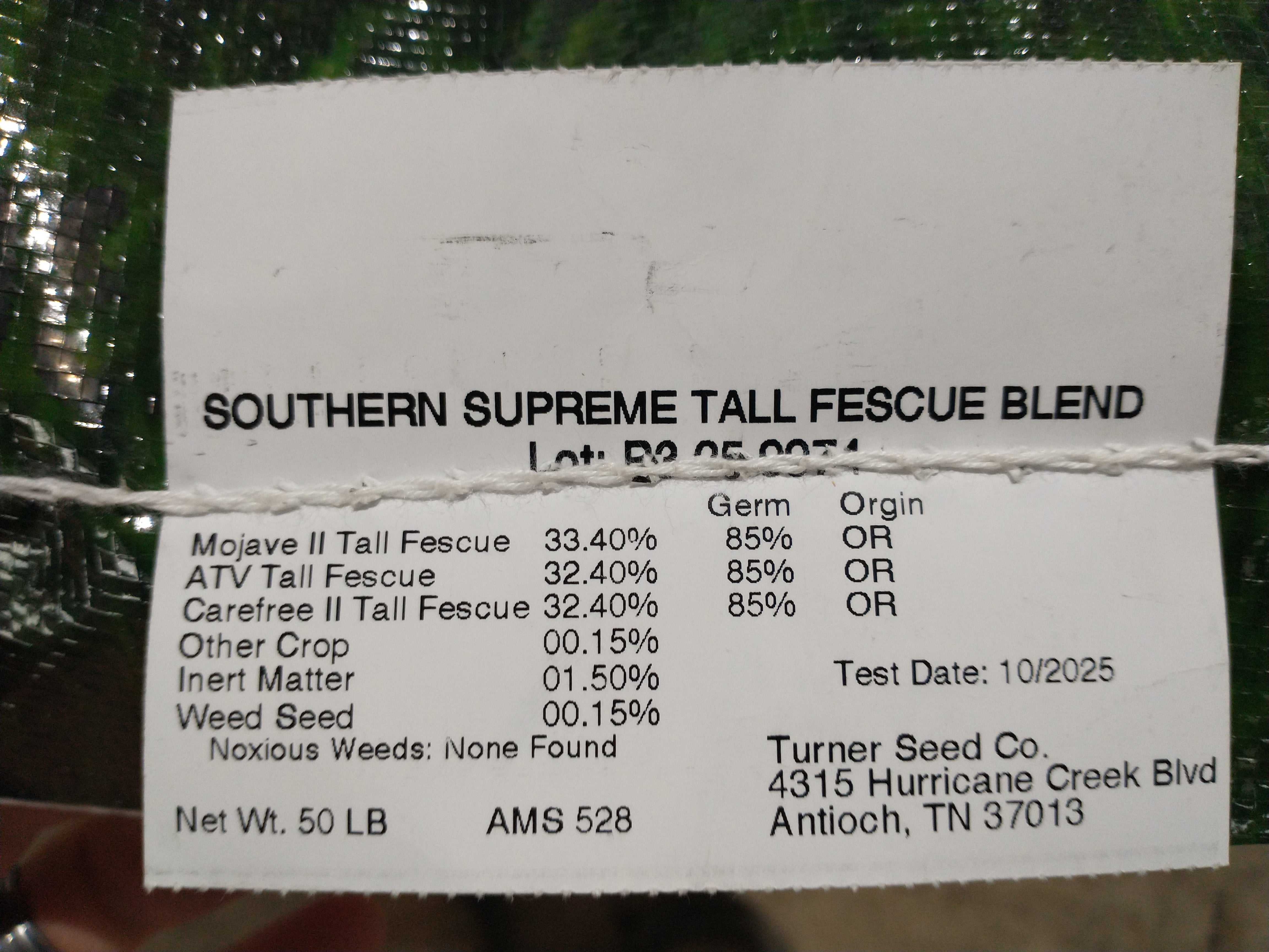 Southern Supreme Fescue Blend Grass Seed 50lb