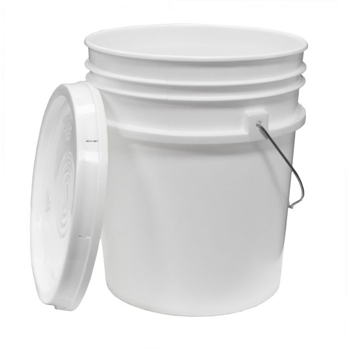 60lb White Plastic Pail with Lid