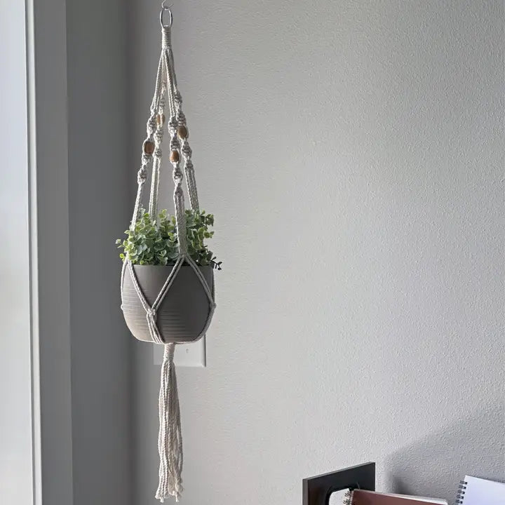 Macrame Plant Hanger Staggered Spiral Medium 35"