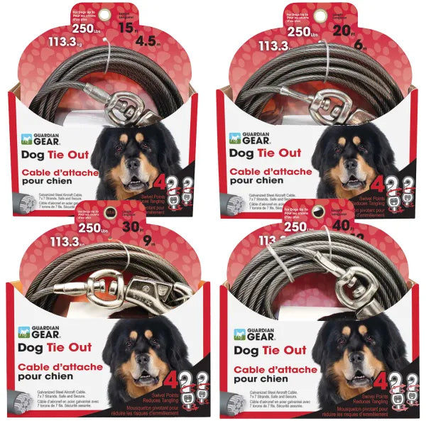 Guardian Gear XXL Dog Twin-Swivel Vinyl Coated Tie-Out 30ft