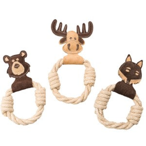 Dura-Fused 11" Leather/Rope Ring Dog Toy