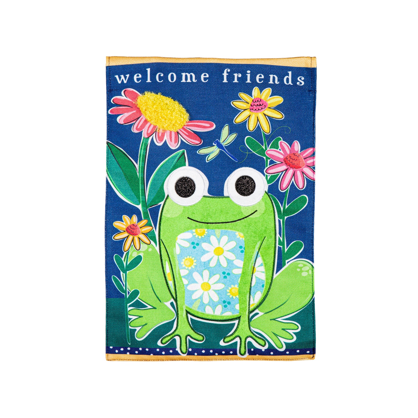 Garden Flag Burlap Welcome Friends Frog