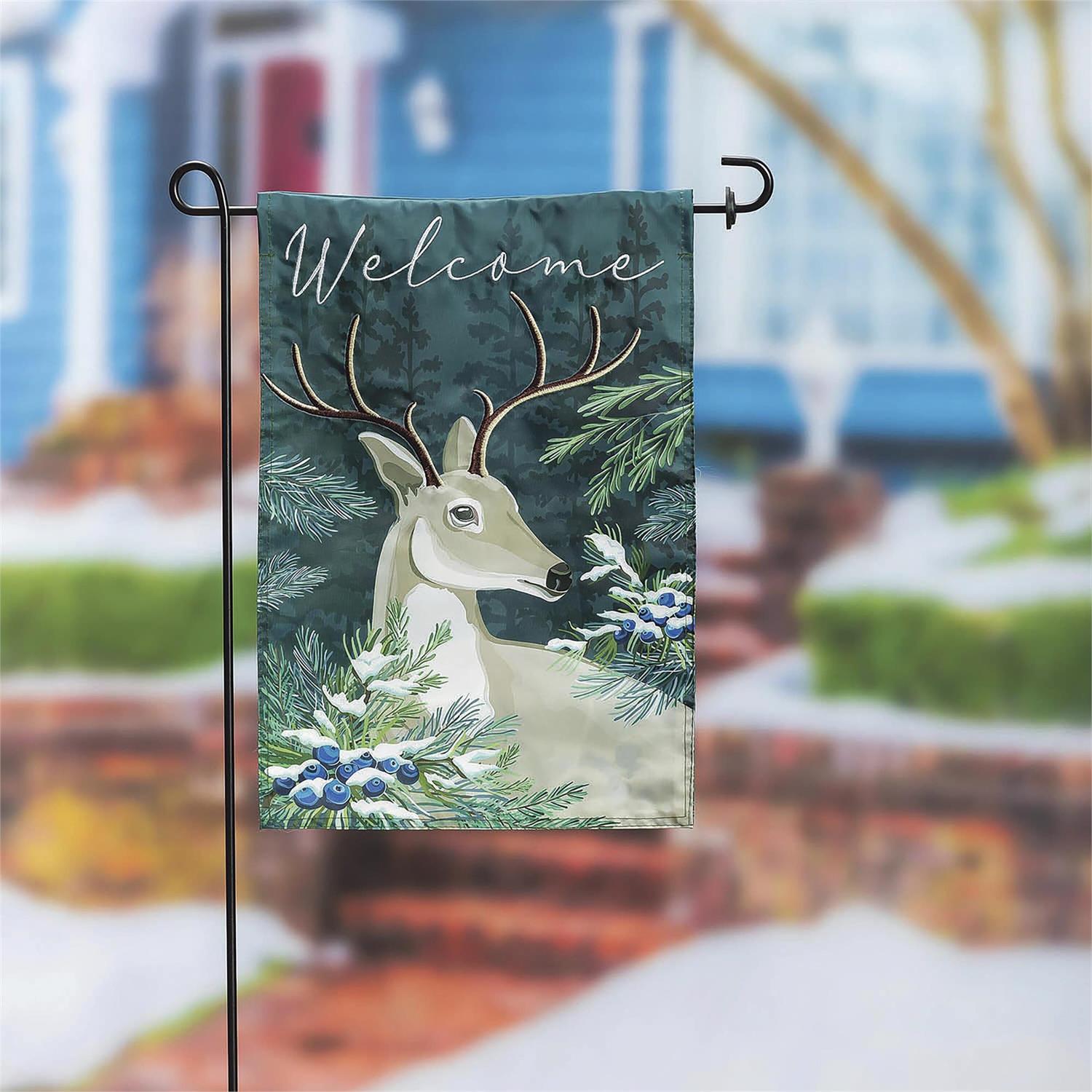 Garden Flag Woodland Deer Applique