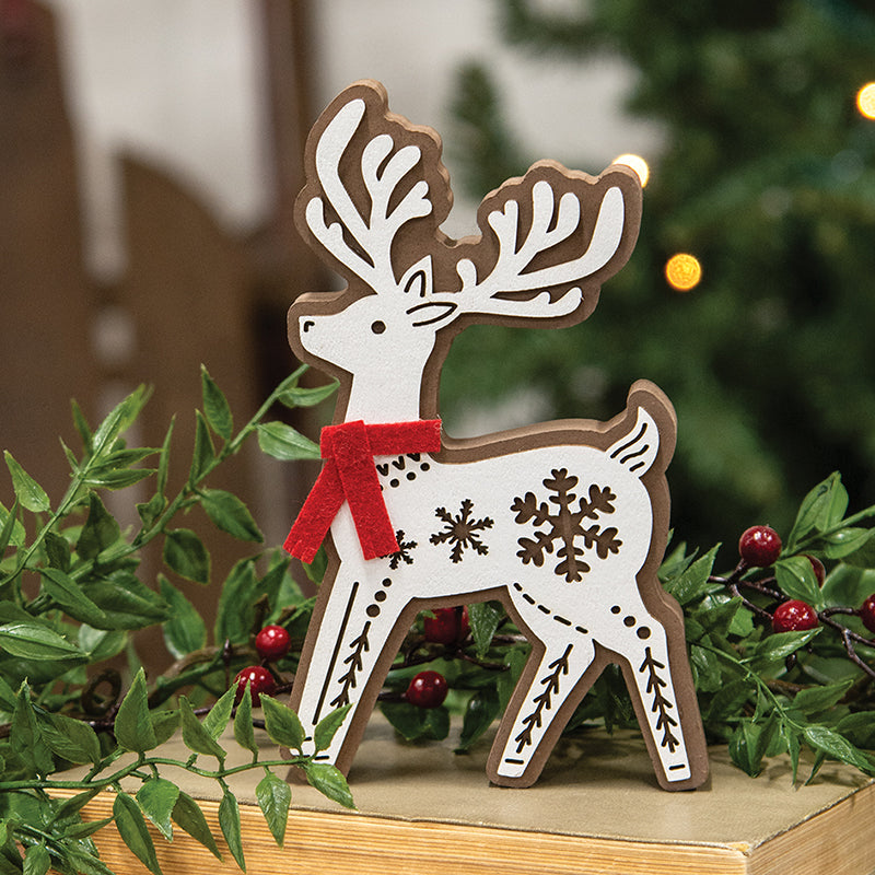 Standing Snowflake Reindeer Sitter