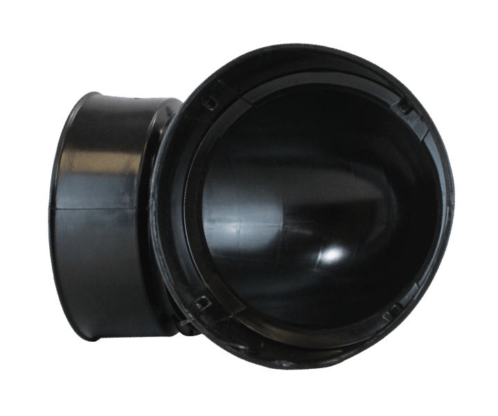 Plastic Coupler 4" 90 Degree Snap Elbow