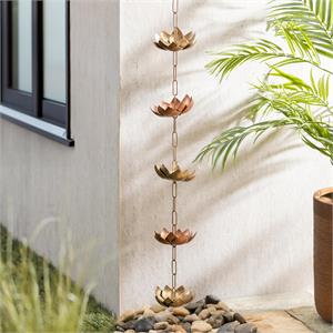 Rain Chain, Lotus Metal 72"